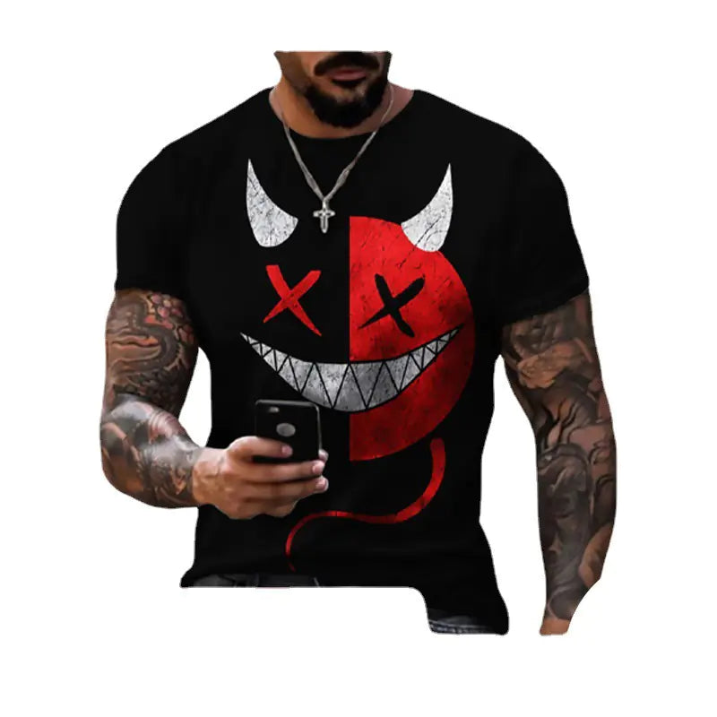 3D Printed Streetwear T-Shirt for Men (Short Sleeve)