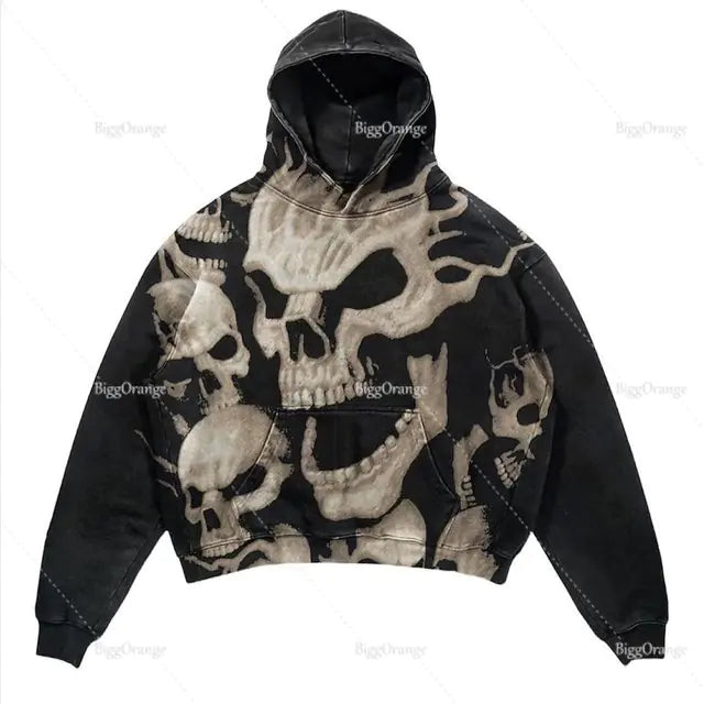 Halloween Printed Hoodie - Harajuku Streetwear Y2K Style