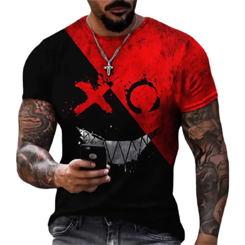 3D Printed Streetwear T-Shirt for Men (Short Sleeve)
