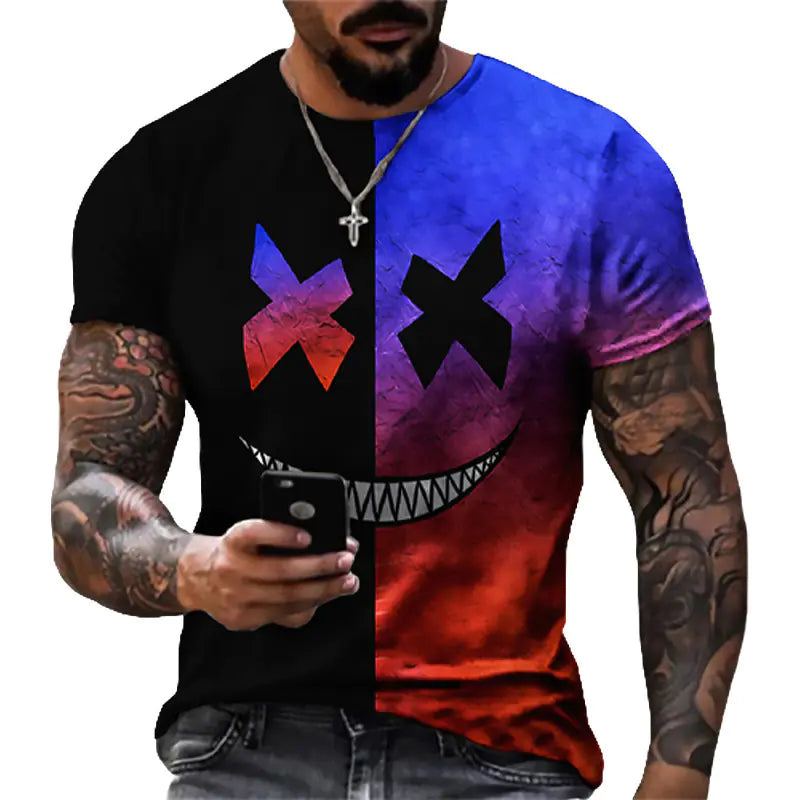 3D Printed Streetwear T-Shirt for Men (Short Sleeve)