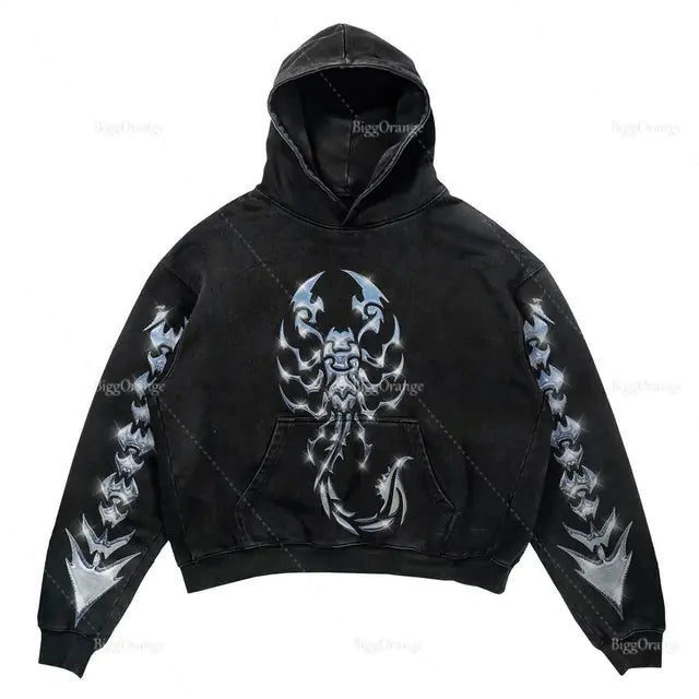 Halloween Printed Hoodie - Harajuku Streetwear Y2K Style