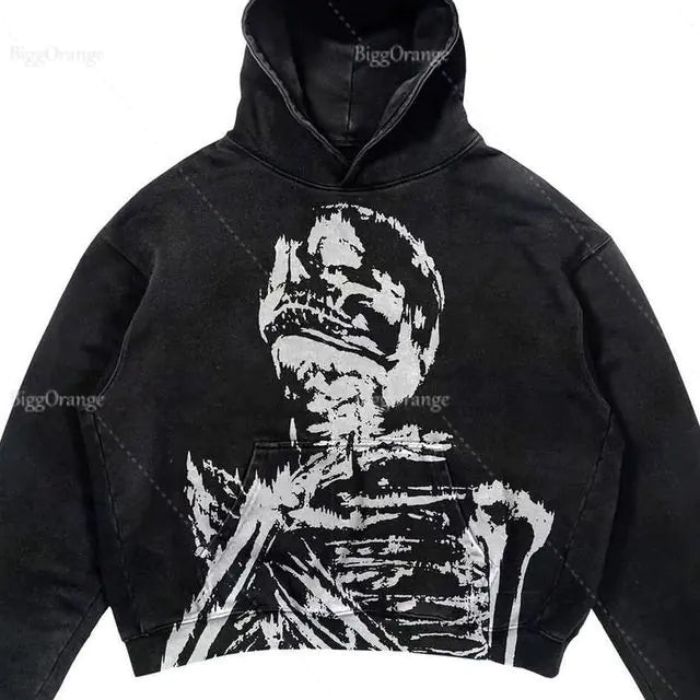 Halloween Printed Hoodie - Harajuku Streetwear Y2K Style