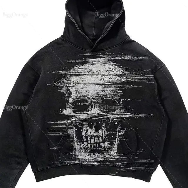 Halloween Printed Hoodie - Harajuku Streetwear Y2K Style