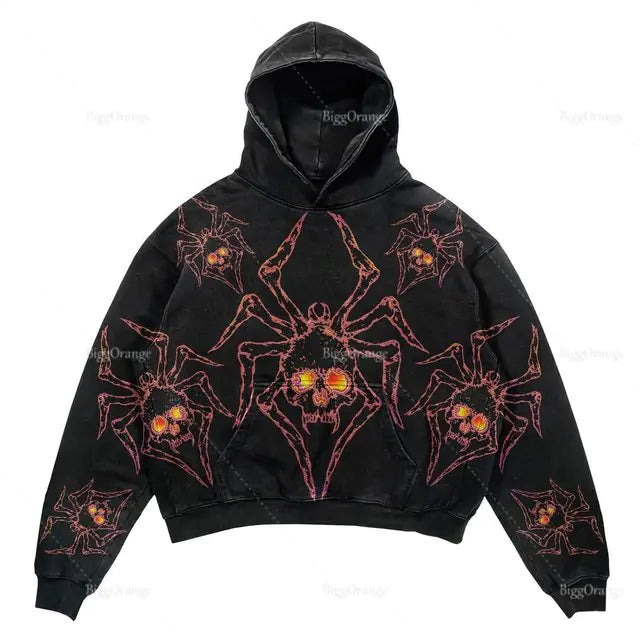 Halloween Printed Hoodie - Harajuku Streetwear Y2K Style